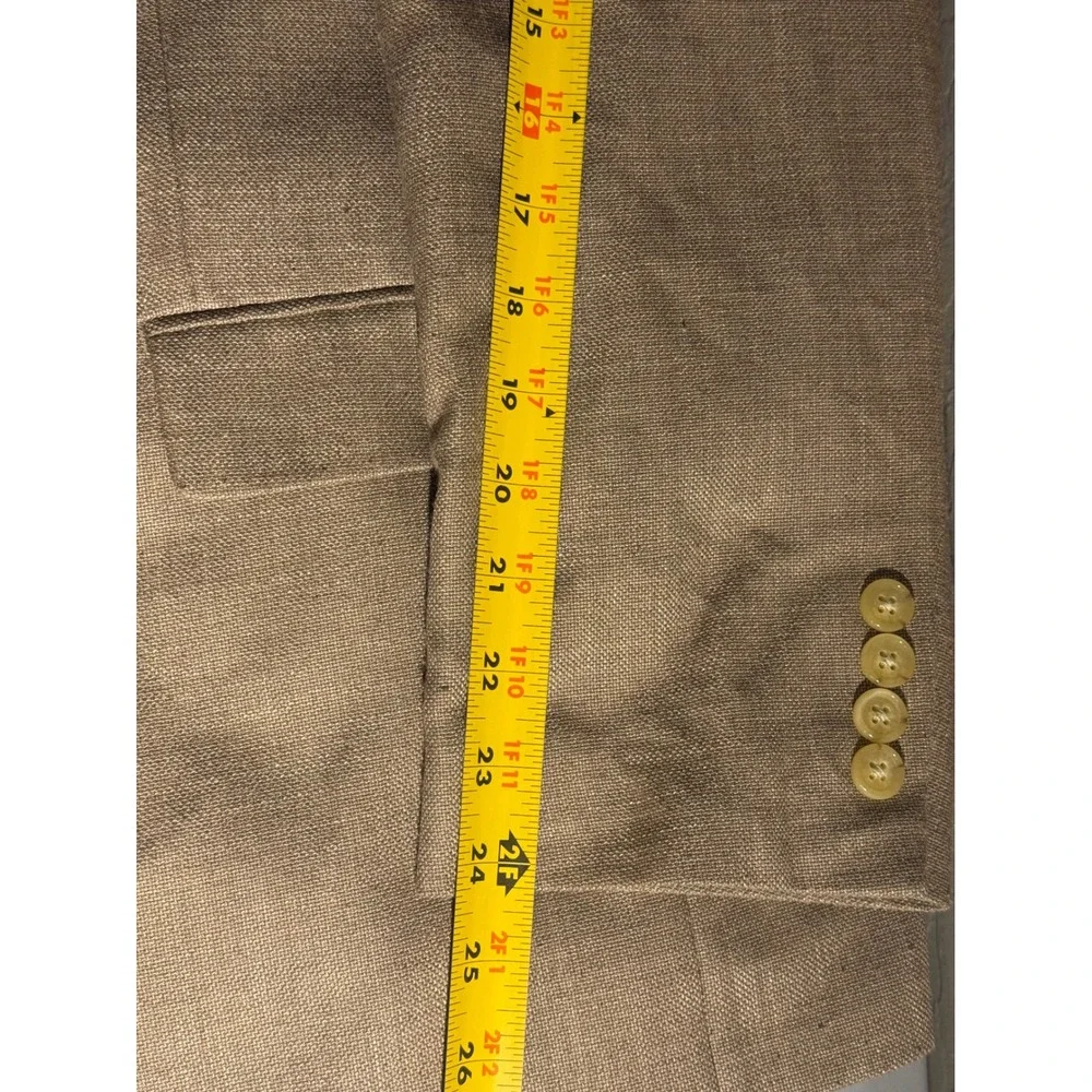 Lauren Ralph Lauren Mens 46R Blazer Tan Brown Linen Blend Sport Coat H0731